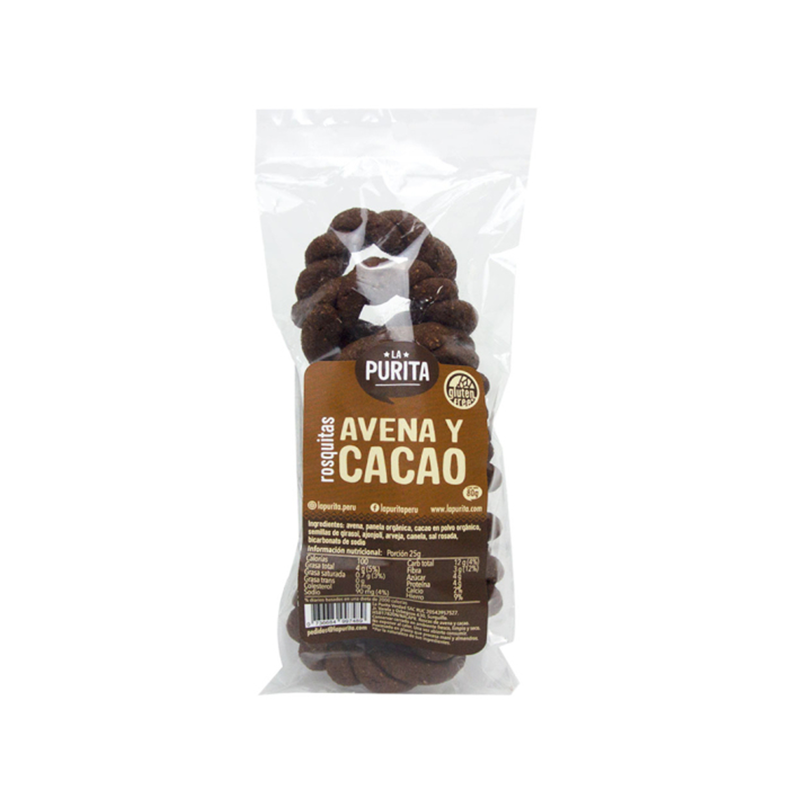 Rosquitas de avena y cacao 80 gr Rosquitas de avena y cacao 80 gr