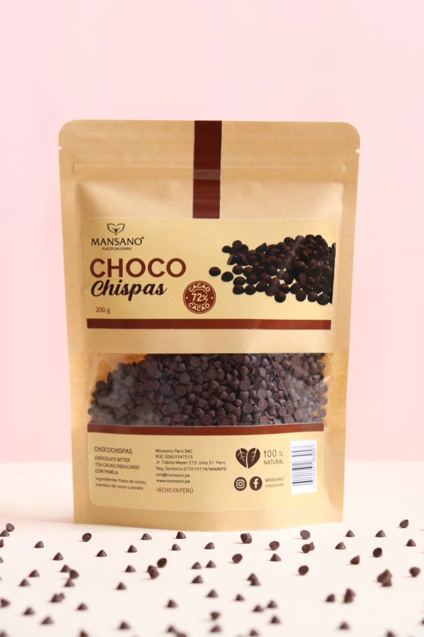 choco chispas 72% cacao - 200 gr Choco chispas 72% cacao - 200 gr