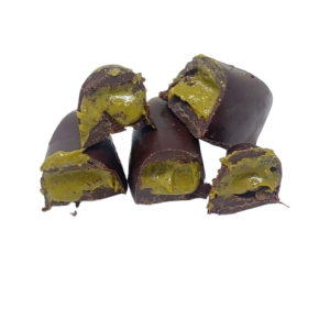 chocotejas rellenas de pistachos Chocolate con pecana x 25gr