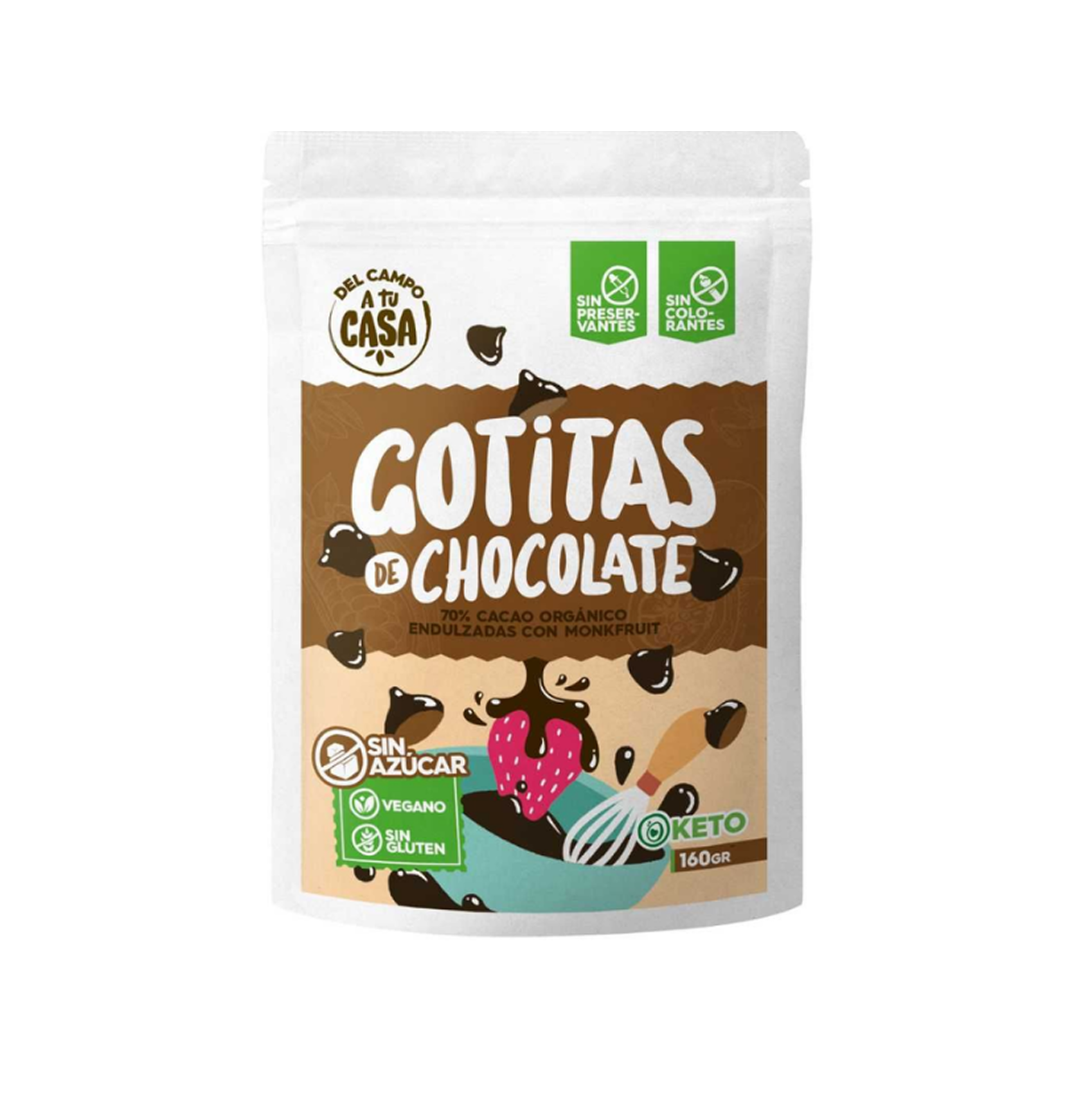 gotitas 70% cacao sin azúcar 160gr Gotitas 70% cacao sin azúcar 160 gr
